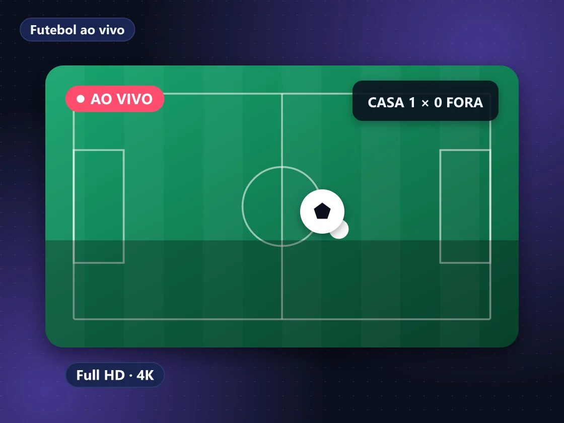 Torcedor assistindo a uma partida de futebol ao vivo na TV da sala pelo IPTV