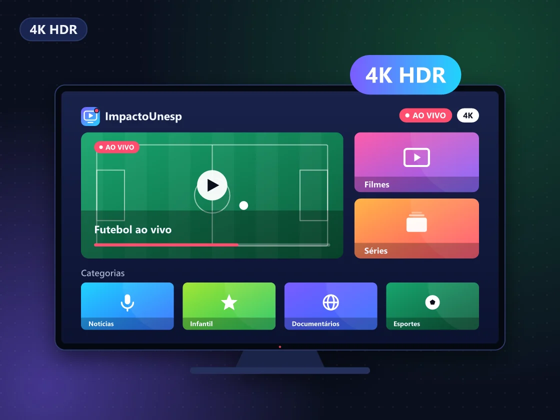Comparação lado a lado entre imagem comum e imagem 4K HDR em uma TV moderna