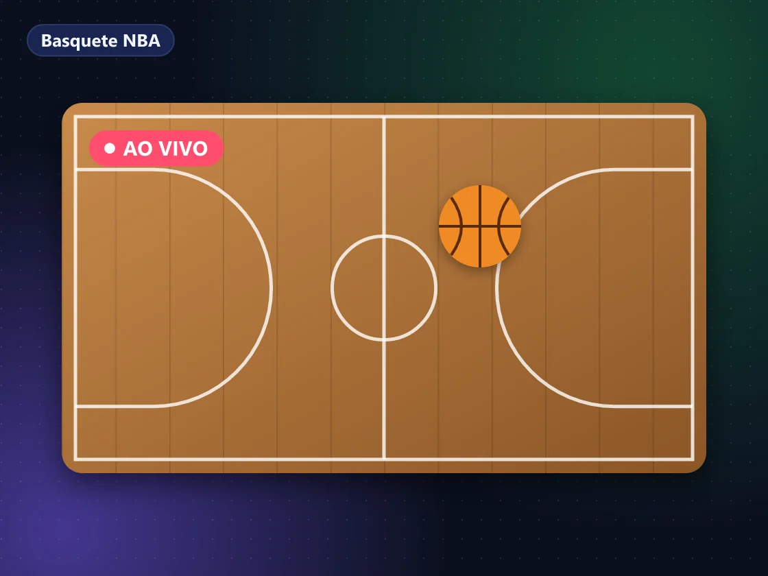 Partida de basquete da NBA exibida na TV à noite, com a sala à meia-luz
