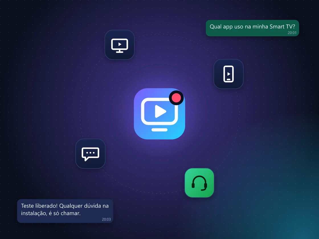 Logo da ImpactoUnesp cercado por ícones de TV, celular, suporte e chat